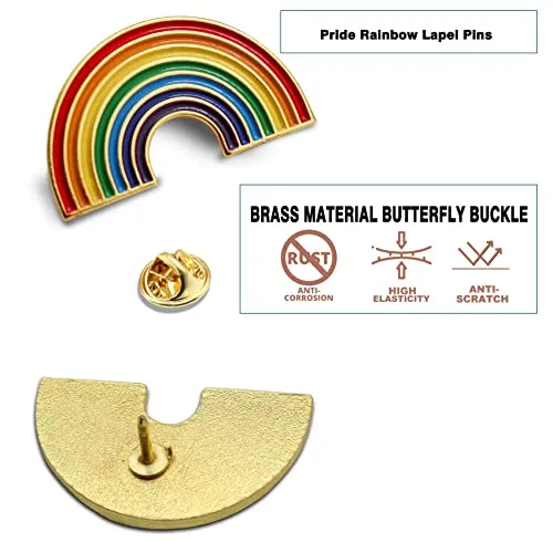 12/50/100 Pcs Enamel Pride Rainbow Lapel Pins Bulk-Supports LGBT Progress Gay Brooch Badge for Men Women Clothes Bags Hats (100-Pack)