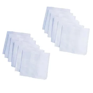 1537 Men's King Size Formal Handkerchiefs for Office Use - Pack of 12