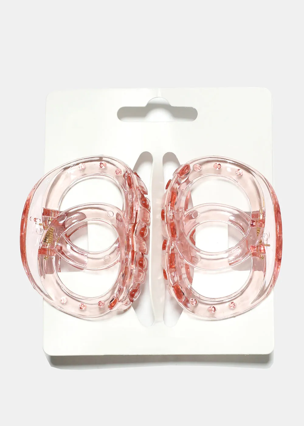 2 Piece Transparent Linked Circle Jaw Clip