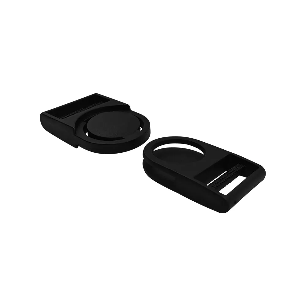 20mm Classic 2 Part Black Closure Clasp Plastic Belt Buckle