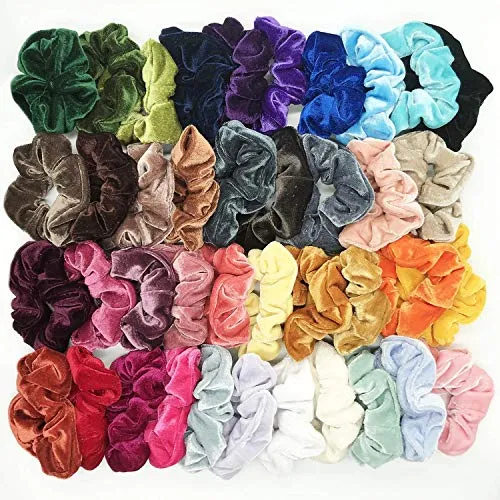 40 Piece Hair Scrunchies Velvet Elastic Hair Bands