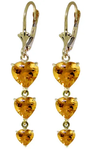 6 Carat 14K Solid Yellow Gold Excite My Imagination Citrine Earrings