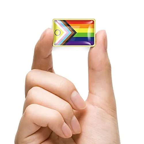 6 Pcs New Progress Pride Lapel Pins Bulk- LGBT Transgender Rainbow Lesbian Bisexual Gay Progressive Pin Brooch Badge for Men Women Clothes Bags Hats