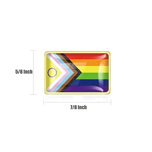 6 Pcs New Progress Pride Lapel Pins Bulk- LGBT Transgender Rainbow Lesbian Bisexual Gay Progressive Pin Brooch Badge for Men Women Clothes Bags Hats