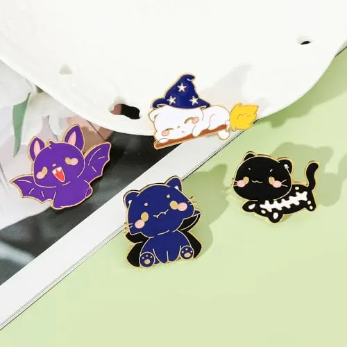 8Pcs Creative Cat Enamel Pins Set - Kawaii Kitten Brooches Metal Badges Accessories for Backpack Hat Bag, Lovely Cats Pin for Friends Family