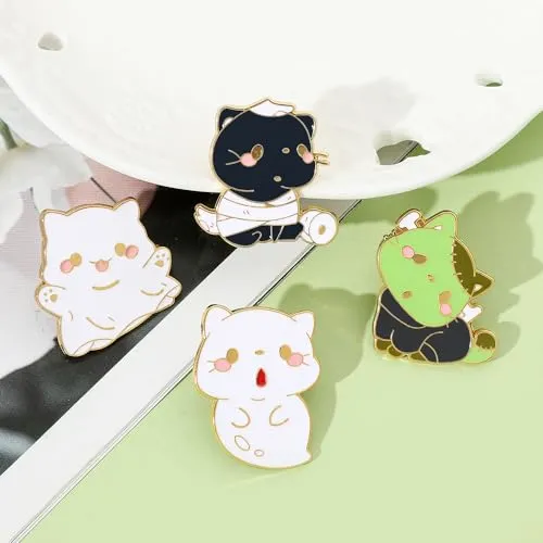 8Pcs Creative Cat Enamel Pins Set - Kawaii Kitten Brooches Metal Badges Accessories for Backpack Hat Bag, Lovely Cats Pin for Friends Family