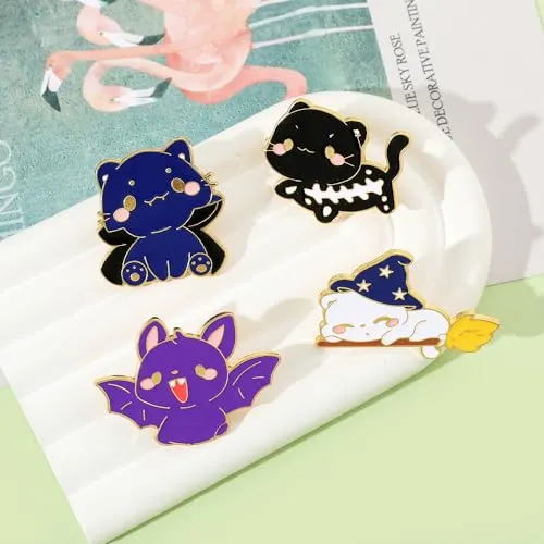 8Pcs Creative Cat Enamel Pins Set - Kawaii Kitten Brooches Metal Badges Accessories for Backpack Hat Bag, Lovely Cats Pin for Friends Family