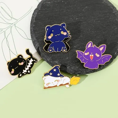 8Pcs Creative Cat Enamel Pins Set - Kawaii Kitten Brooches Metal Badges Accessories for Backpack Hat Bag, Lovely Cats Pin for Friends Family