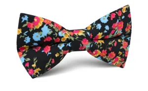 Amaryllis Black Liberty Floral Bow Tie