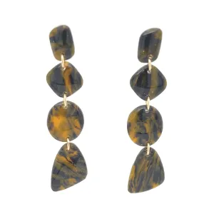 Amber Dangle Earrings With Tortoise Detail Large