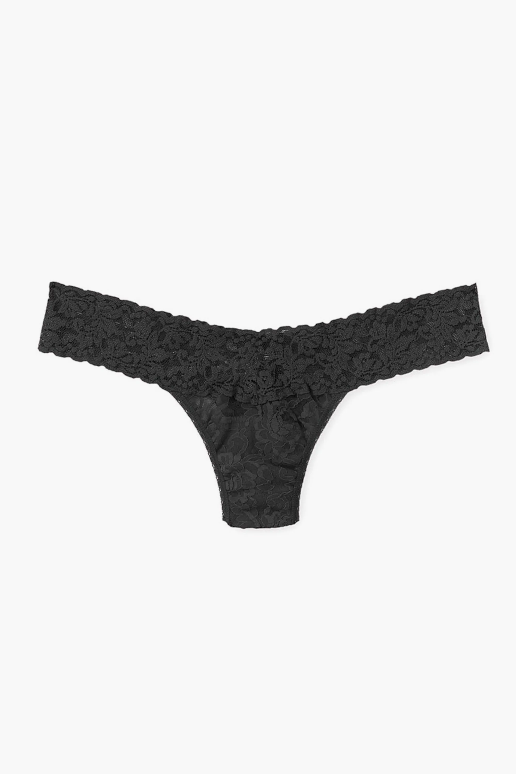 Black Signature Lace Low Rise Thong