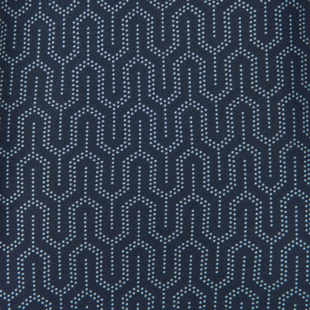 Blue and Grey Art Dèco Geometry Duchesse Silk Tie