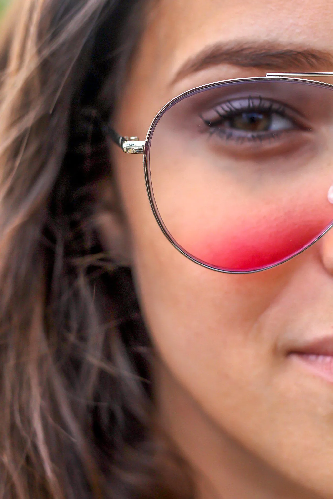 Blue and Pink Aviators with Silver Frame