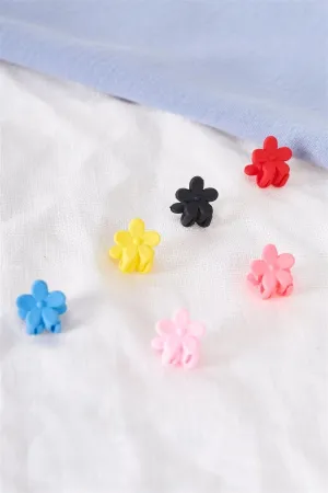 Blue Flower Mini Claw Hair Clip / 3 Pieces