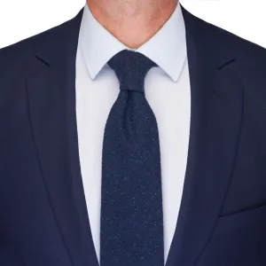 Blue Heritage Weave Cotton Silk Wool Tie