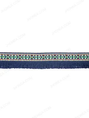 Boho Looking Navy Blue Tassel Fringe Lace