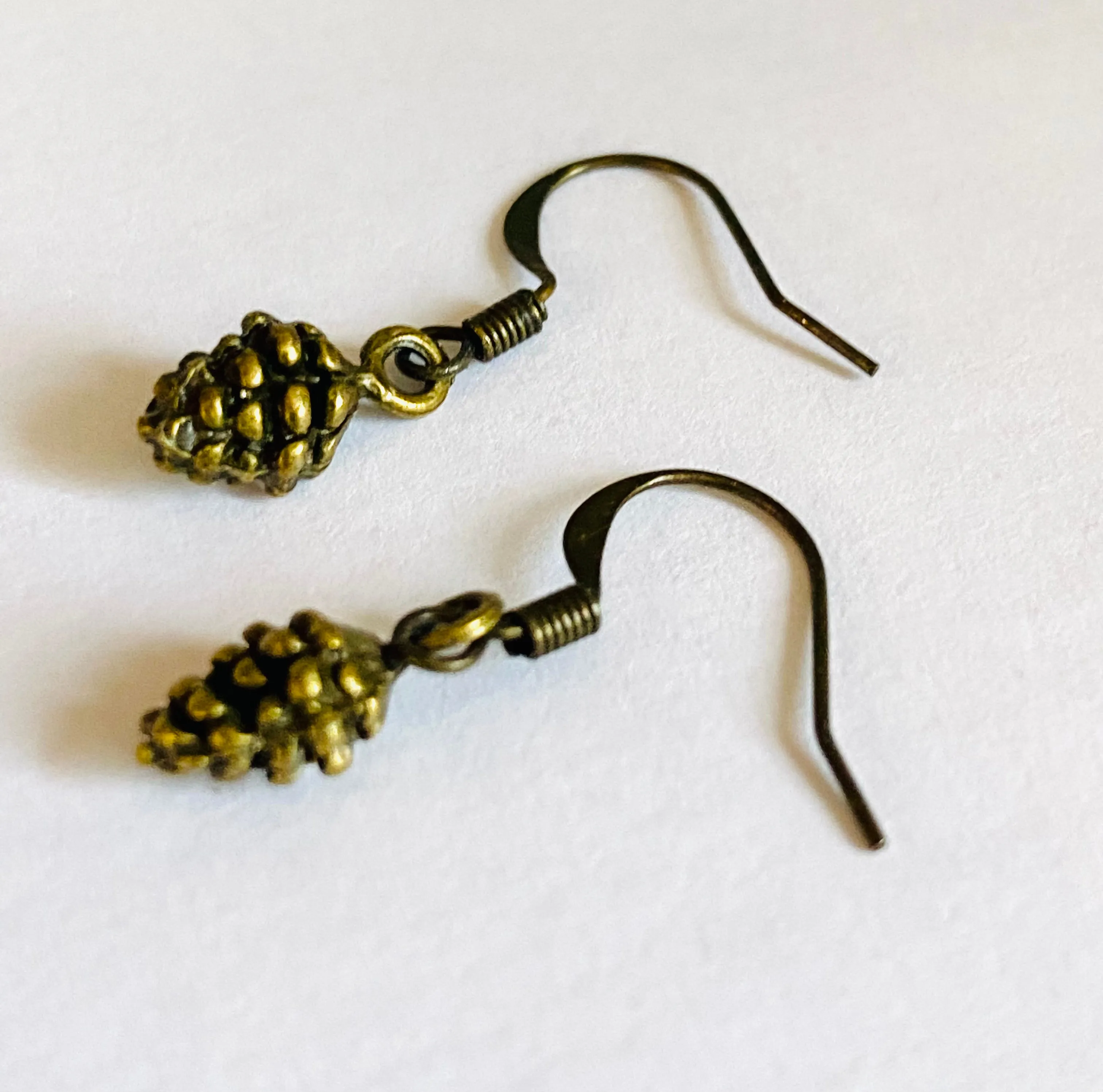 Brass Tiny Pinecones/ Pinecone Earrings/ Brass Pinecone Earrings