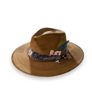 Brown Burnt Gamblers Fedora Hat