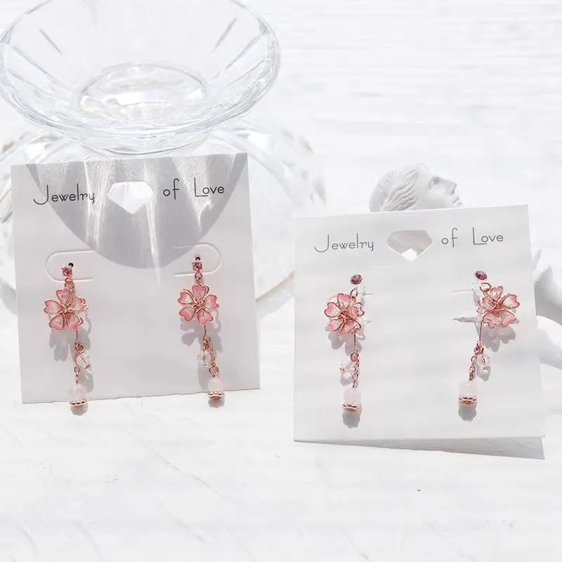 Charming Cherry Blossom Dangle Earrings