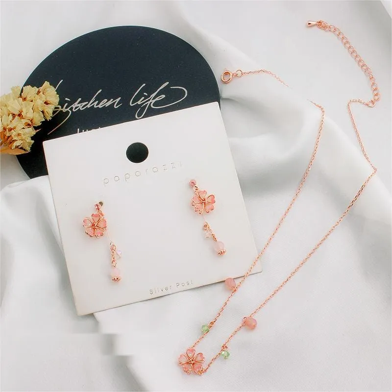 Charming Cherry Blossom Dangle Earrings