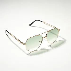 Chokore Double Bridge Aviator Sunglasses with Stylish Temple (Green)