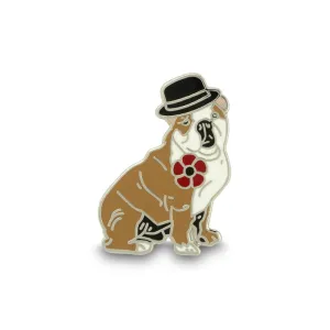 Churchill Bulldog Poppy Pin