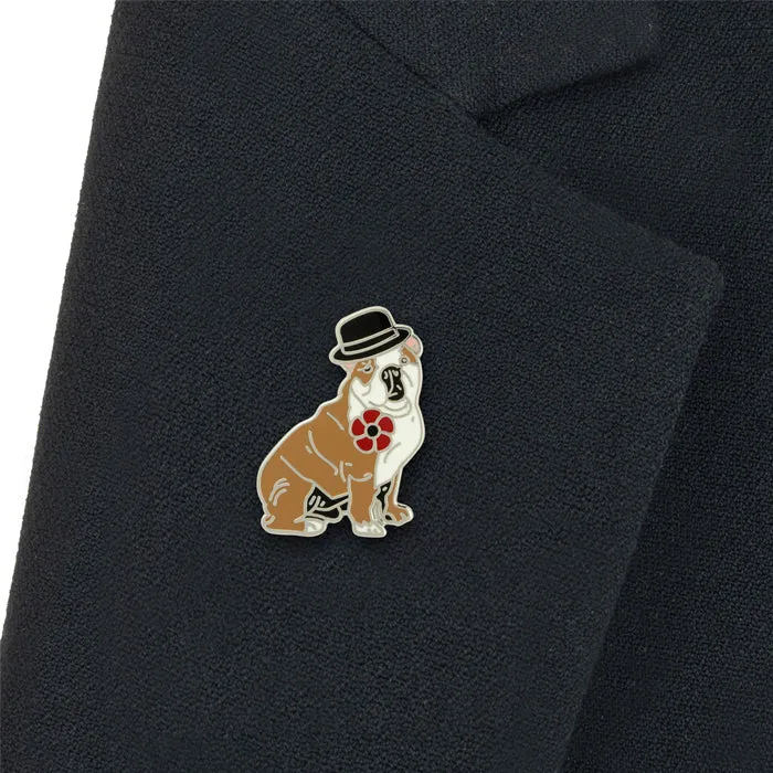 Churchill Bulldog Poppy Pin