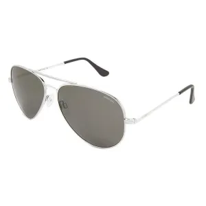 Concorde Unisex Silver Metal Frame Matte Grey Lens Avaitor Polarized Sunglasses - CR033