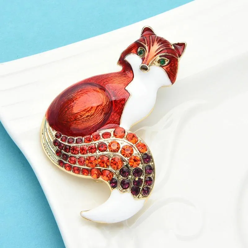 Creative and Elegant Fox Enamel Brooch Pin