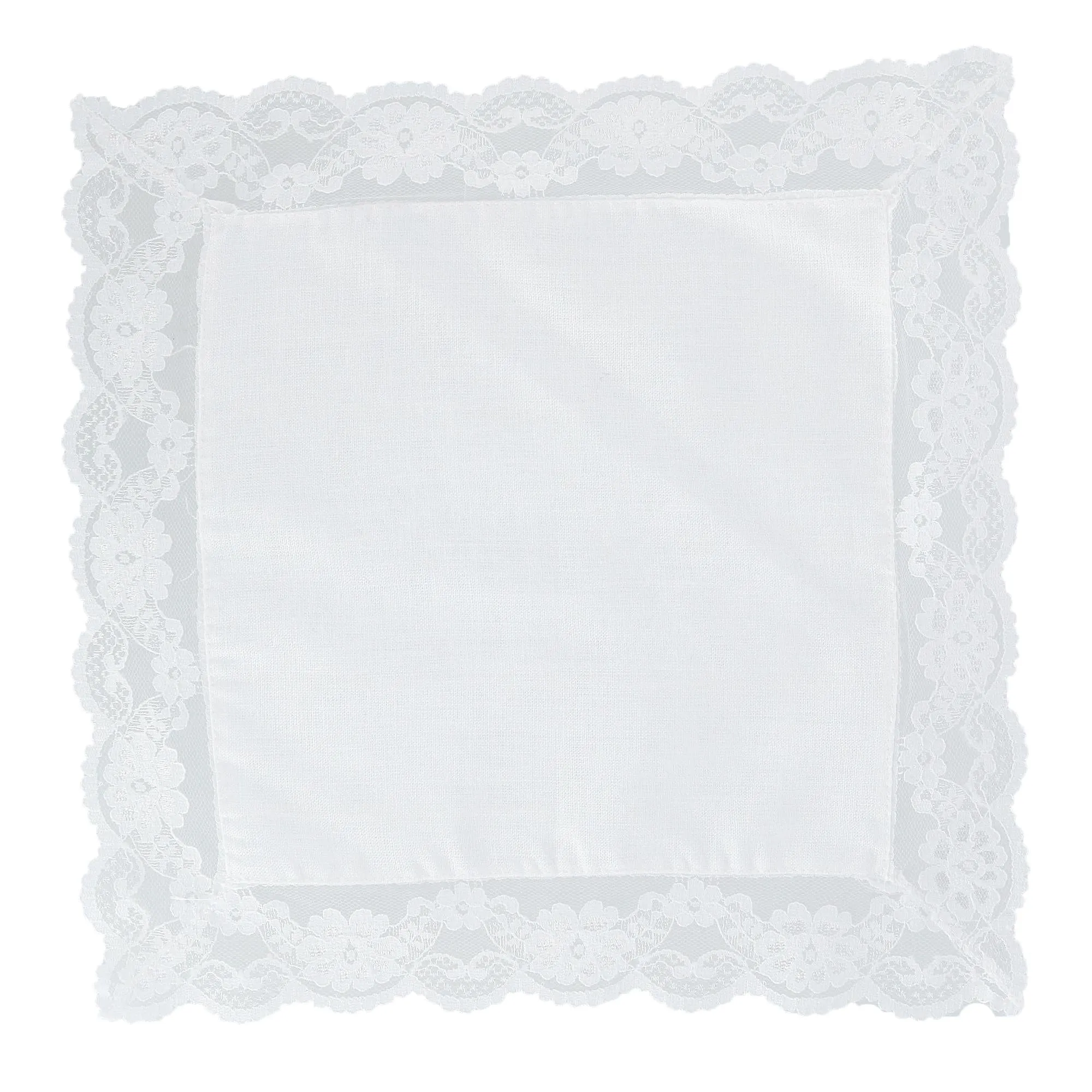 CTM® Women's Bridal Dress Lace and Linen Handkerchief