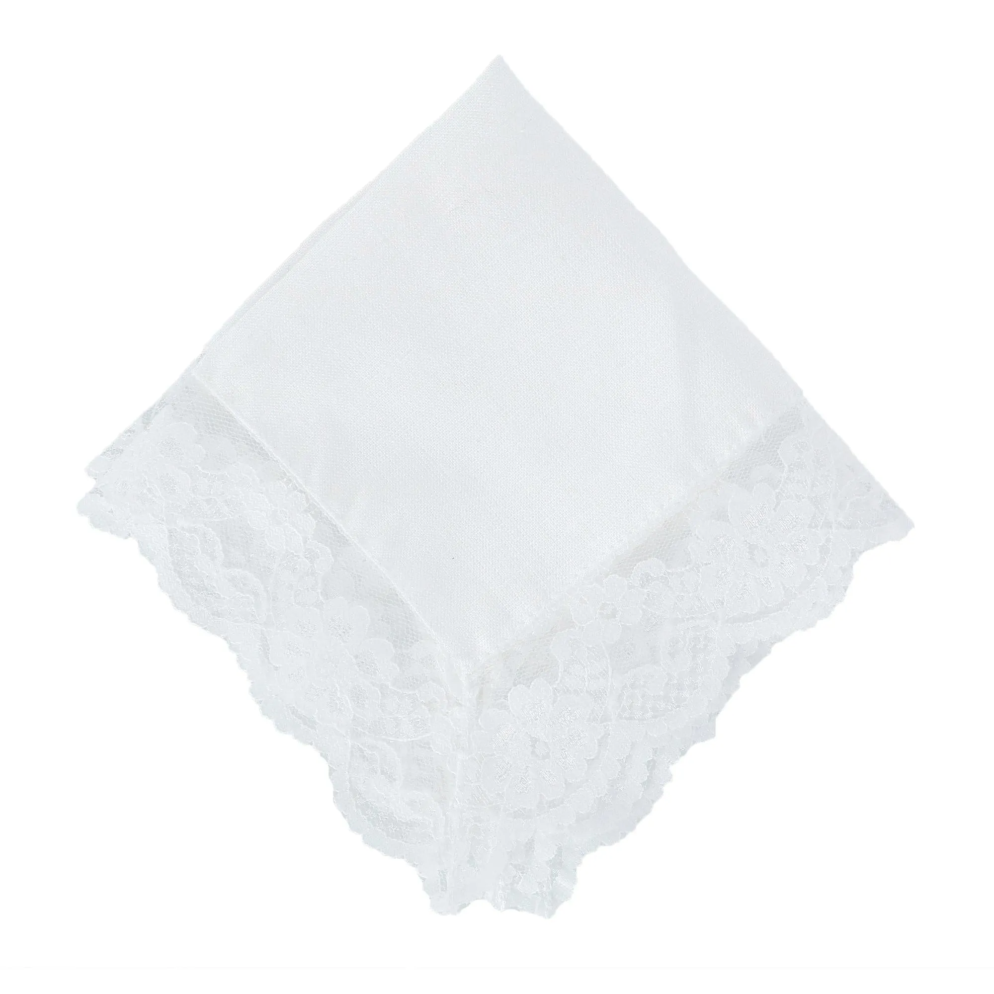 CTM® Women's Bridal Dress Lace and Linen Handkerchief