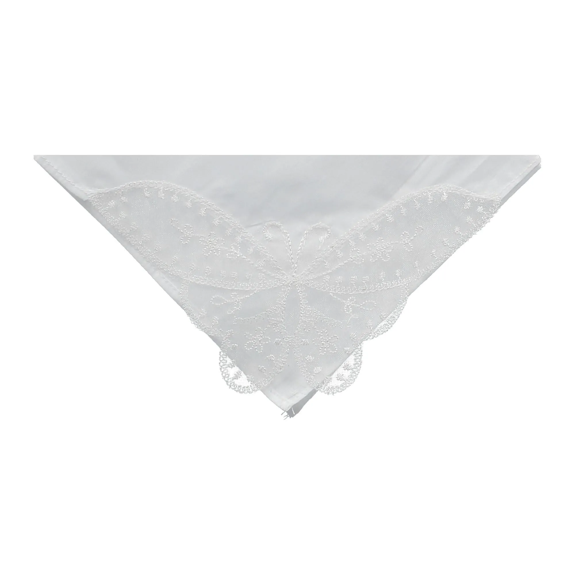 CTM® Women's Butterfly Corner Lace Handkerchief