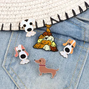 Cute Dog Enamel Pins Sleeping