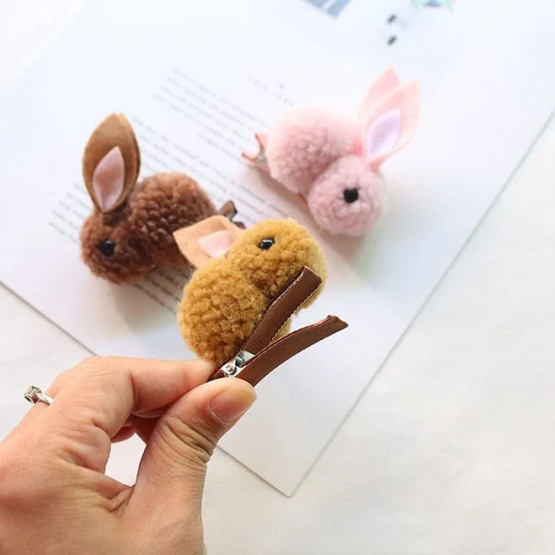 Cute Hair Ball Rabbit Hair Clip