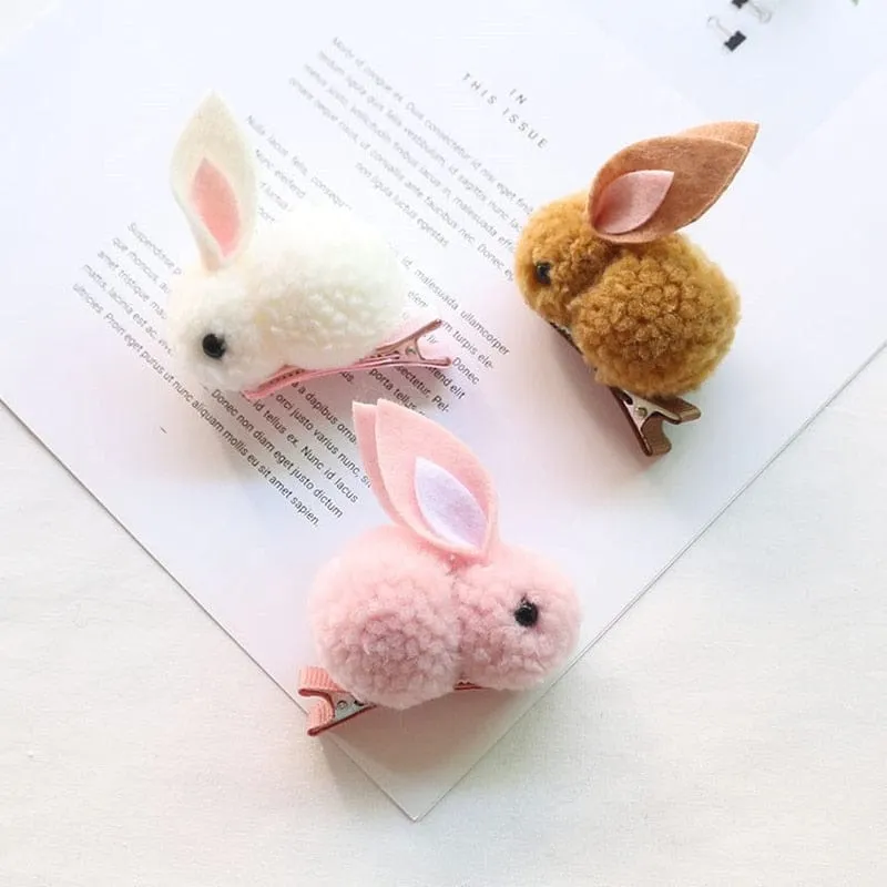 Cute Hair Ball Rabbit Hair Clip