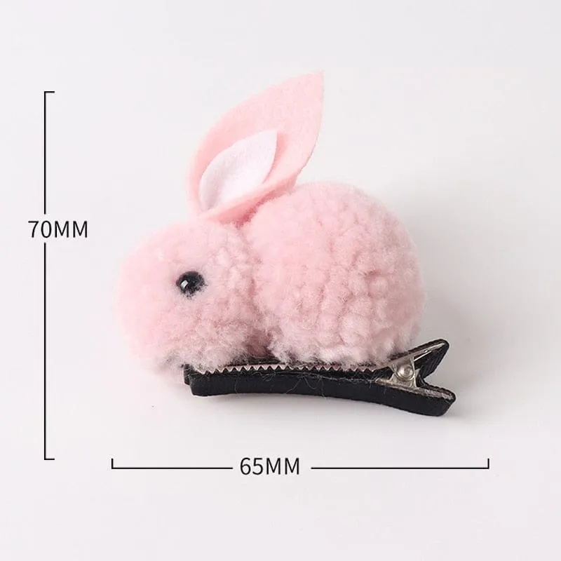 Cute Hair Ball Rabbit Hair Clip