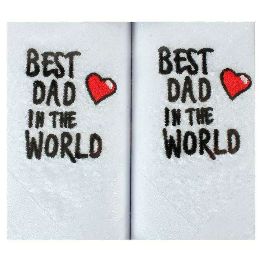 Dalaco Best Dad In The World Handkerchief Set - White/Black/Red