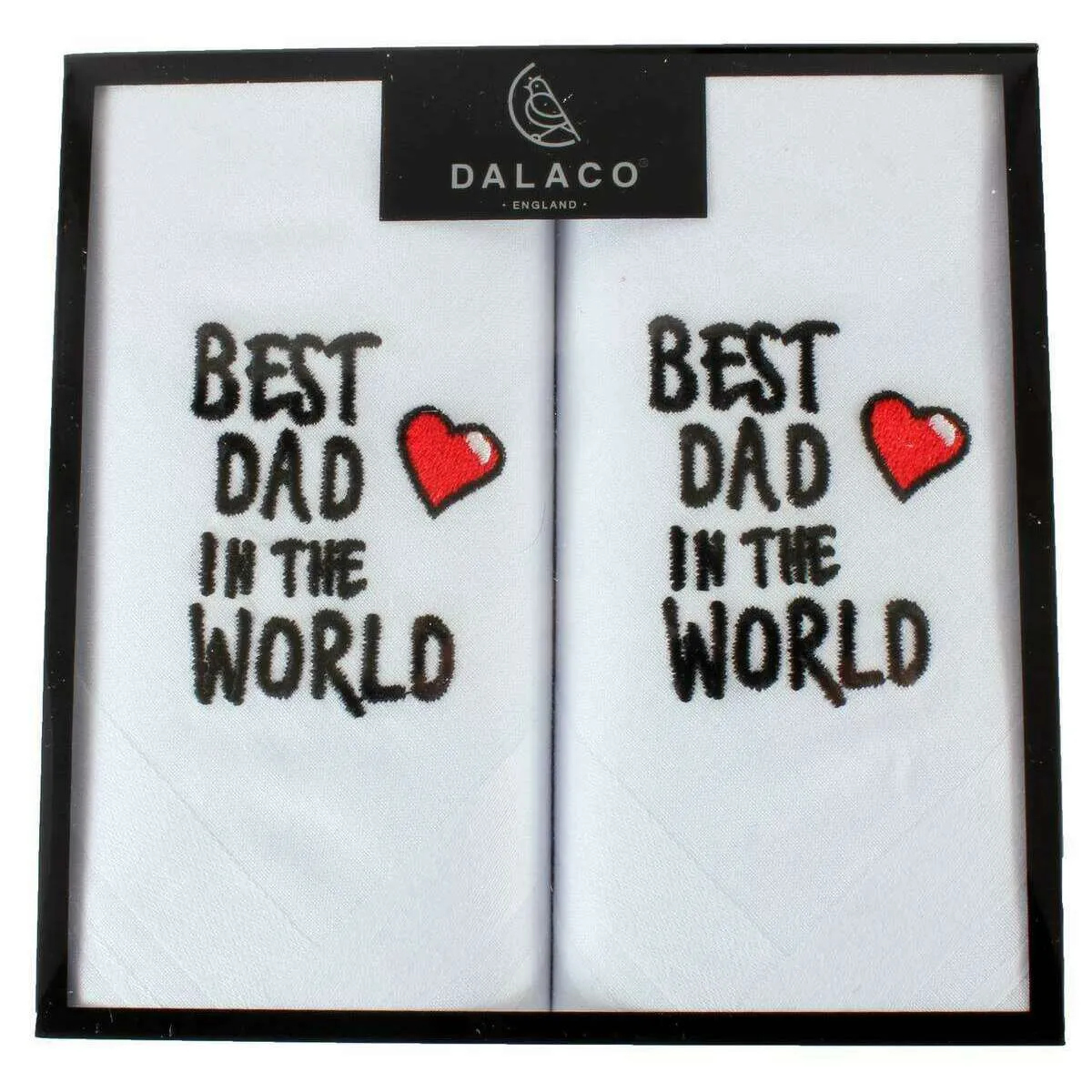 Dalaco Best Dad In The World Handkerchief Set - White/Black/Red