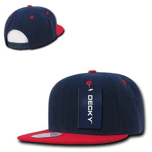 Decky Trendy Flat Bill Snapback Baseball 6 Panel Caps Hats Unisex