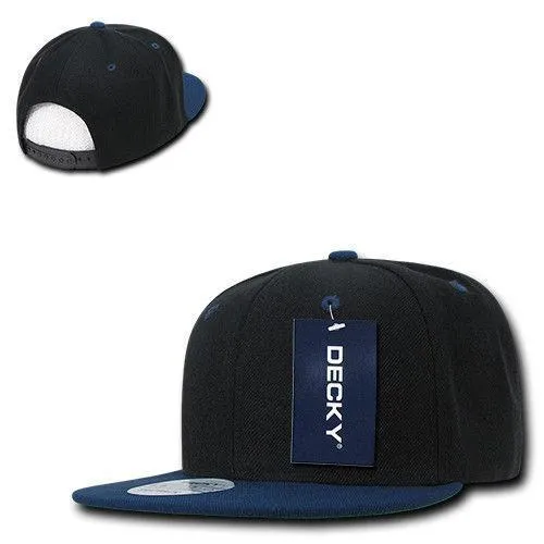 Decky Trendy Flat Bill Snapback Baseball 6 Panel Caps Hats Unisex