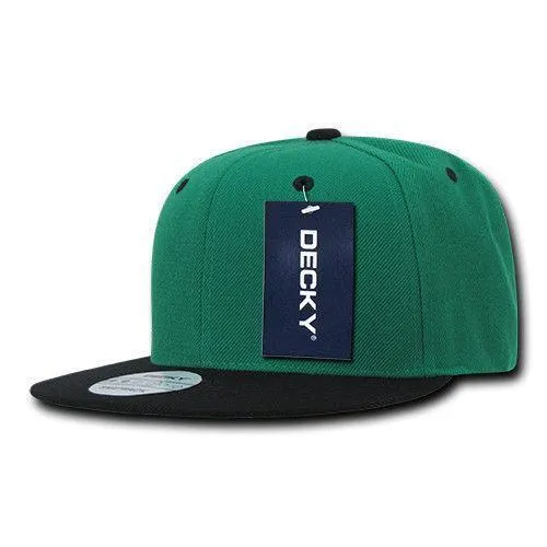 Decky Trendy Flat Bill Snapback Baseball 6 Panel Caps Hats Unisex