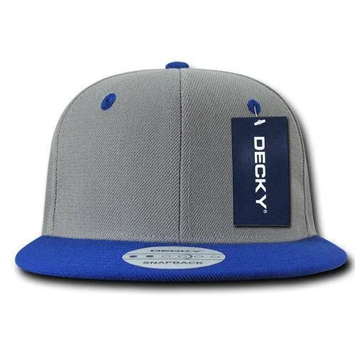 Decky Trendy Flat Bill Snapback Baseball 6 Panel Caps Hats Unisex