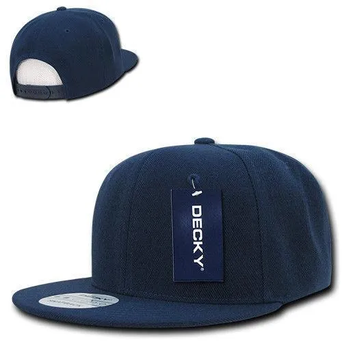 Decky Trendy Flat Bill Snapback Baseball 6 Panel Caps Hats Unisex