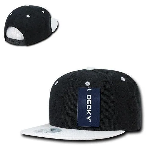 Decky Trendy Flat Bill Snapback Baseball 6 Panel Caps Hats Unisex