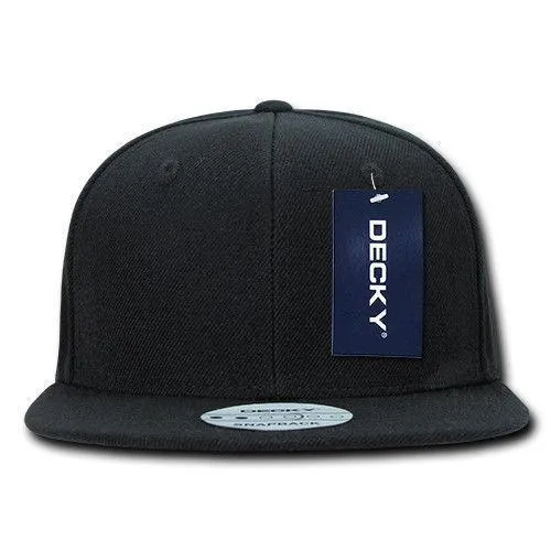 Decky Trendy Flat Bill Snapback Baseball 6 Panel Caps Hats Unisex