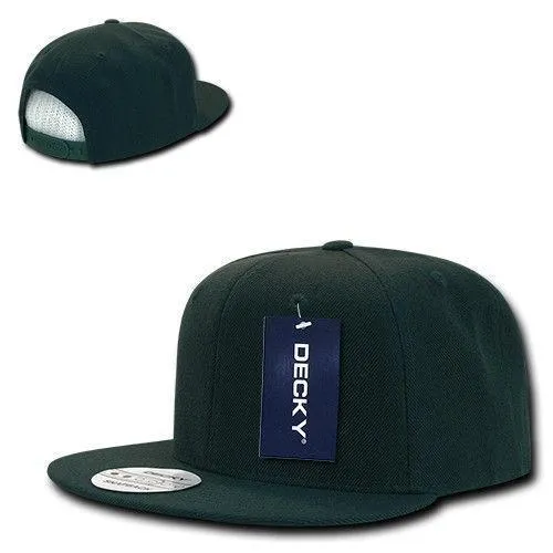 Decky Trendy Flat Bill Snapback Baseball 6 Panel Caps Hats Unisex