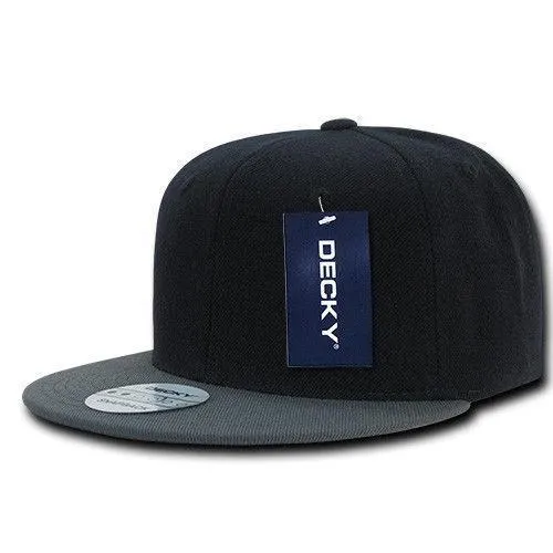 Decky Trendy Flat Bill Snapback Baseball 6 Panel Caps Hats Unisex