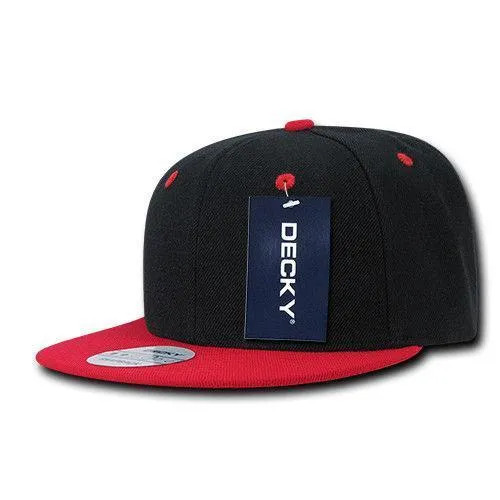 Decky Trendy Flat Bill Snapback Baseball 6 Panel Caps Hats Unisex