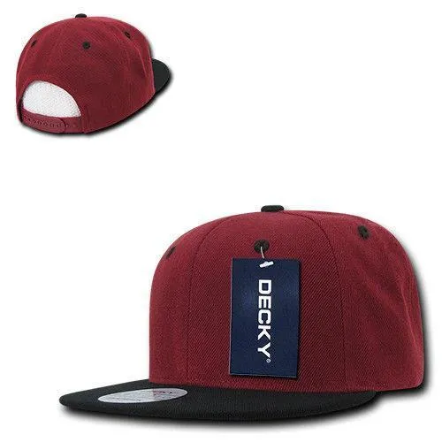 Decky Trendy Flat Bill Snapback Baseball 6 Panel Caps Hats Unisex