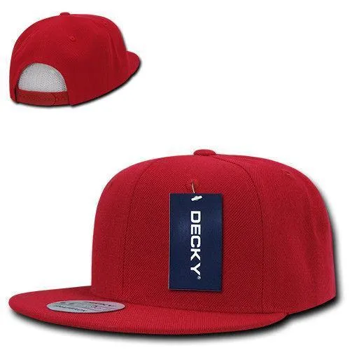 Decky Trendy Flat Bill Snapback Baseball 6 Panel Caps Hats Unisex